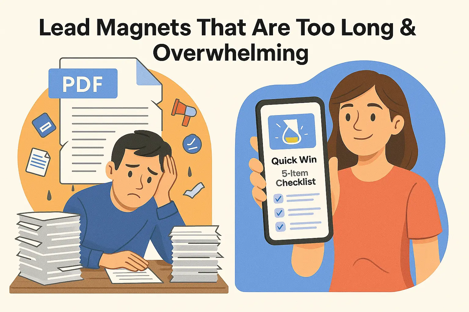 too long and overwhelming lead magnet
